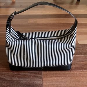 kate spade Black and White Striped Mini Hobo Bag